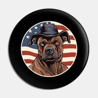 Staffordshire Bull Terrier 4th of July Pin