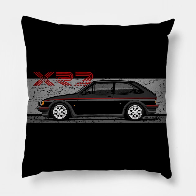 My drawing of the iconic red classic sports car Pillow by jaagdesign