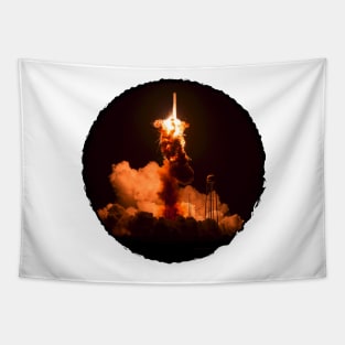 Rocket Scribble Circle Frame Tapestry