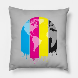 4 Colors Paint Our World Pillow