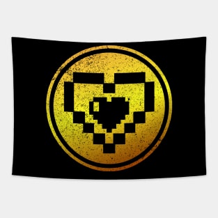 8bit Heart Gold Token Tapestry