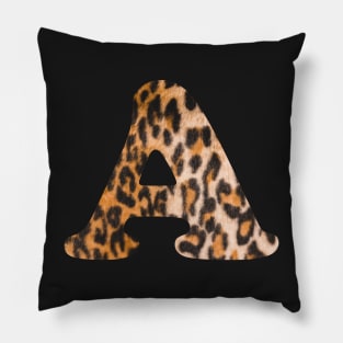 Letter A leopard print Pillow