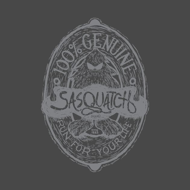 Woodcut Sasquatch Label by blue67sign