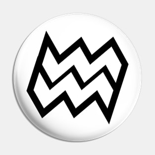 Aquarius Black Outline Pin