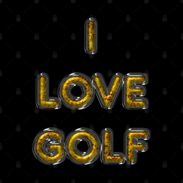 I Love Golf - Yellow by The Black Panther