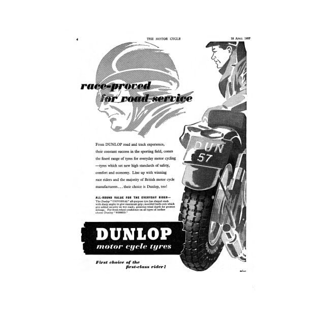 Vintage Dunlop motorbike tyre advert by Random Railways