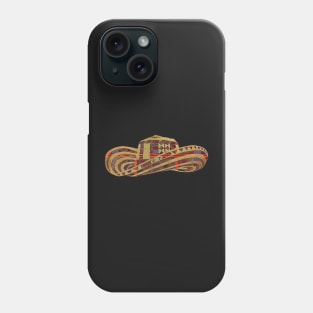 Colombian Sombrero Vueltiao  in Gold Leaf on a Mola inspired Pattern Phone Case