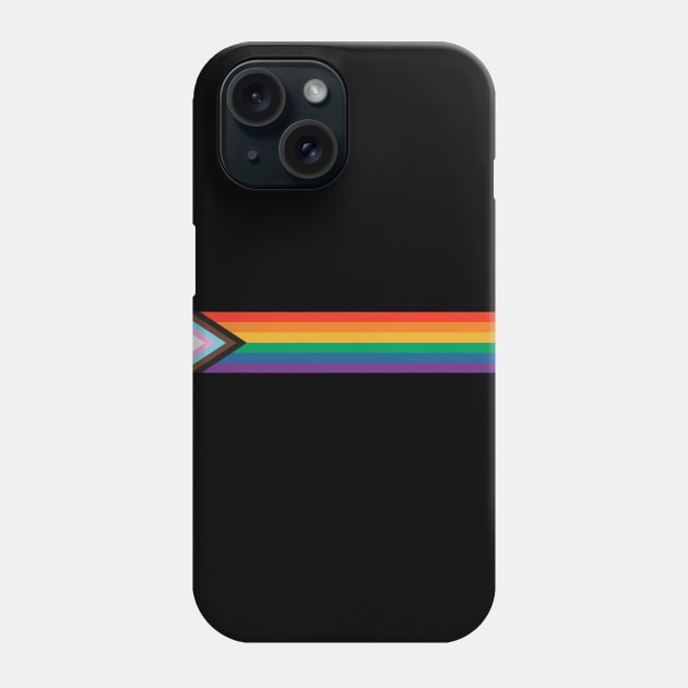 Progress Pride Flag: Retro Horizontal Stripes Phone Case by BadassCreations