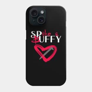 Spike & Buffy <3 (white text) Phone Case