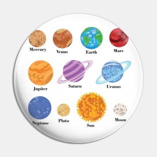 Informative Planet design Pin