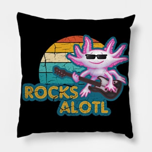 Rocksalotl Axolotl Guitar Rock Music Pillow