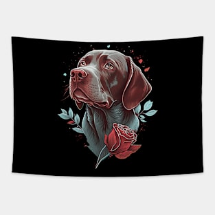 Pointer dog valentine's day Tapestry