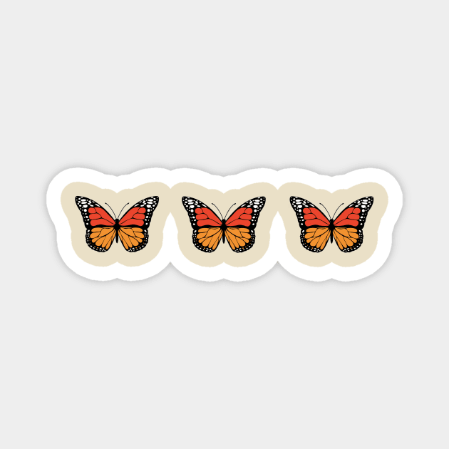 Three butterflies Magnet by DEMON LIMBS