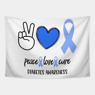 Peace Love And Cure - Diabetes Awareness Tapestry