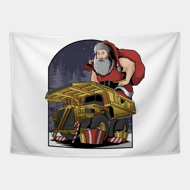 Dump Truck Santa Claus Tapestry by damnoverload