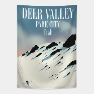 Deer Valley, park city, Utah, ski poster Tapestry