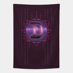 Purple monogram D vintage burlesque style retro initial Tapestry