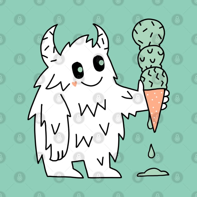 Summer monster eats ice cream by kostolom3000