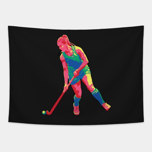 Field Hockey Player: Vibrant Tapestry by ziafrazier
