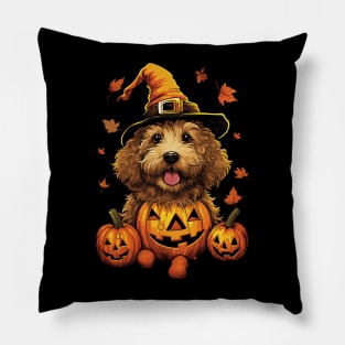 Halloween Golden Doodle Pillow