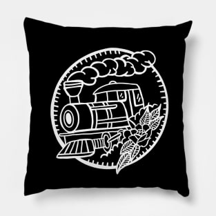 Black train driver train driving design locomotive railway railroad Pillow