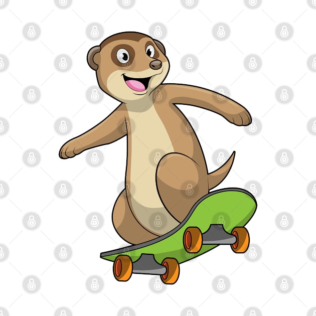 Meerkat as Skater with Skateboard by Markus Schnabel