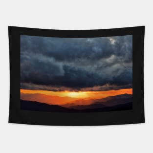 Smoky Mountains Sunset Rapture Tapestry