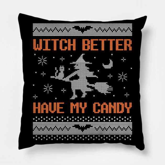 Halloween Ugly Sweater Pillow by MONMON-75