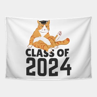 Funny  class of 2024 senior graduation 2024   cat Tapestry