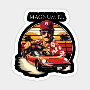 Magnum PI Tribute - Movie Series Magnum Tribute - Higgins - Rick -  Selleck Tribute - Tom Tribute Magnum Series - Miami - Beach Magnet