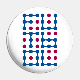 Futbol Metaballs Typography (Blue Red) Pin