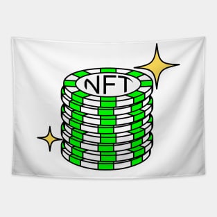 NFT Coins Green Tapestry