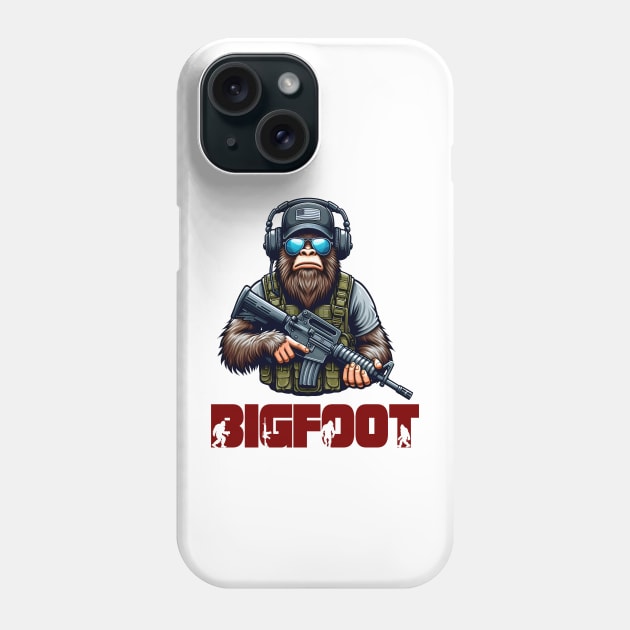 Tactical Bigfoot Phone Case by Rawlifegraphic