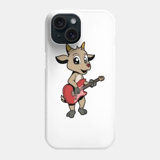 Cartoon goat playing electric guitar Phone Case