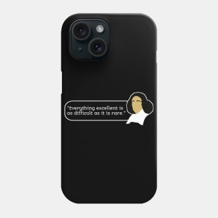 Baruch Spinoza Illustration With Quote Phone Case