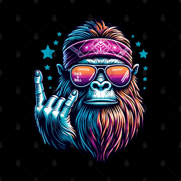 Bigfoot Sasquatch Loves Rock And Roll by Bellinna