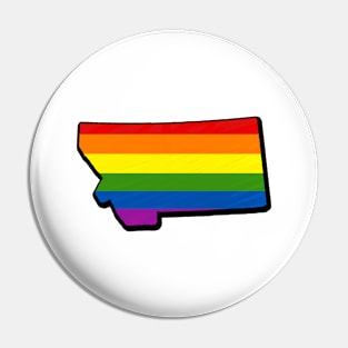 Rainbow Montana Outline Pin