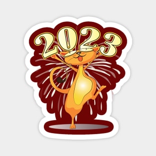 Happy New Year Cats 2023 Magnet