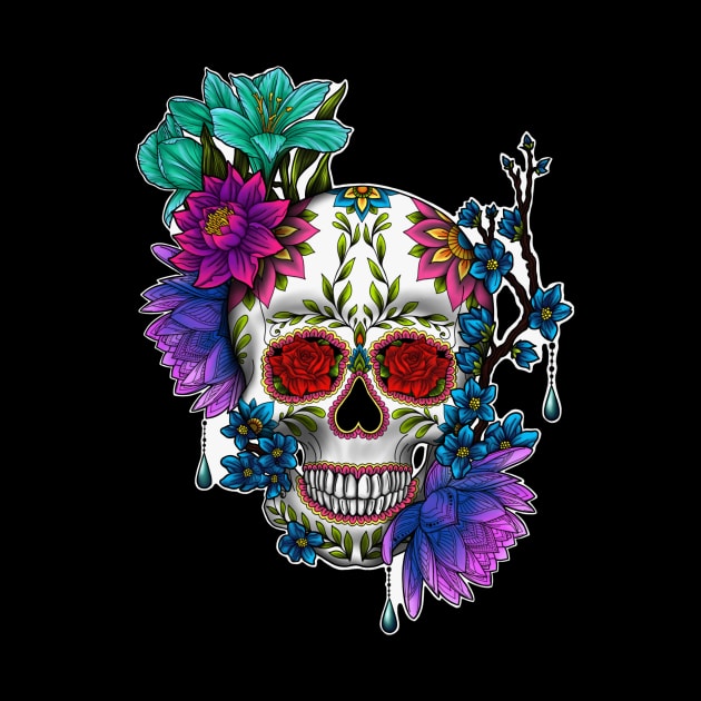 Sugar skull by DarkHorseBailey