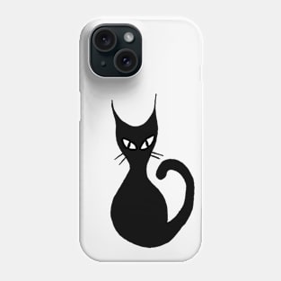 Spooky Black Cat Print Phone Case