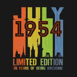 July 1954 70 Years Of Being Awesome Limited Edition T-Shirt