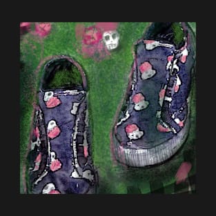 Shoes skulls and roses T-Shirt