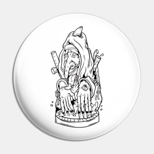 Dope witch cartoon illustration Pin