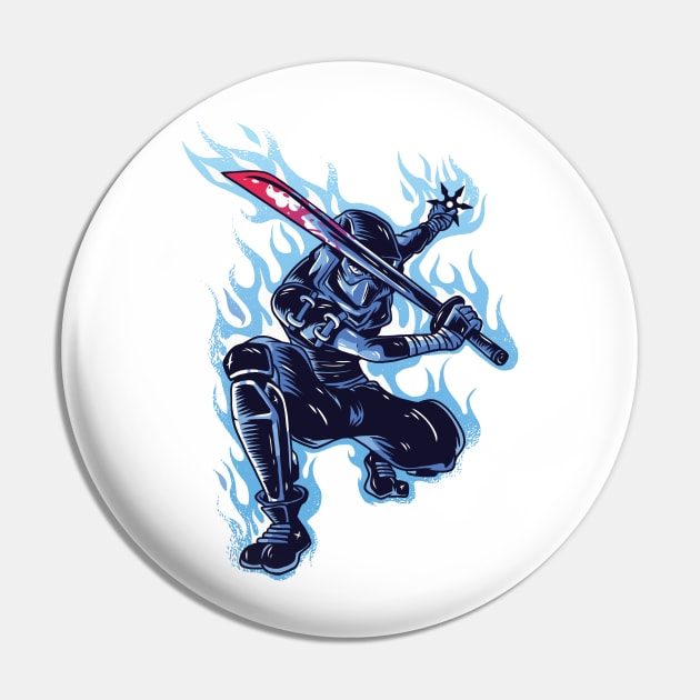 ninja awesome fighter and warrior Japanese design Pin by Midoart
