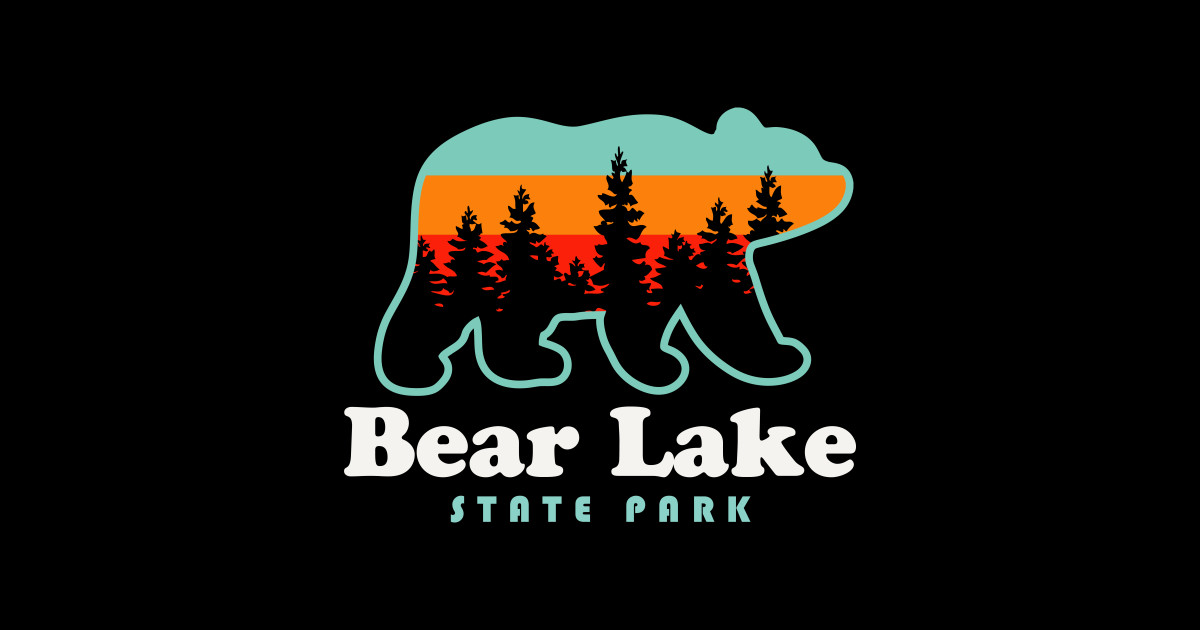 Bear Lake Utah State Park Bear Retro Sunset Bear Lake Sticker TeePublic