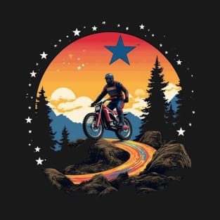 funny dirt bike america pride 4th of July T-Shirt