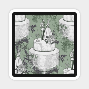 Wedding Cake Toile: Green Magnet