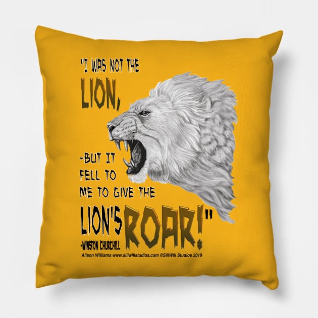 Roaring Lion Pillow by SillWill Studios