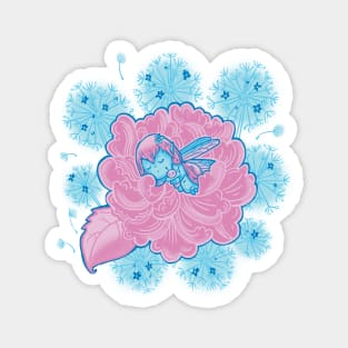 Baby fairy sleeping in a flower Magnet