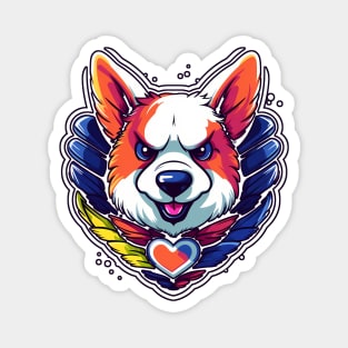 Rainbow Paws: Colorful Dog Magnet